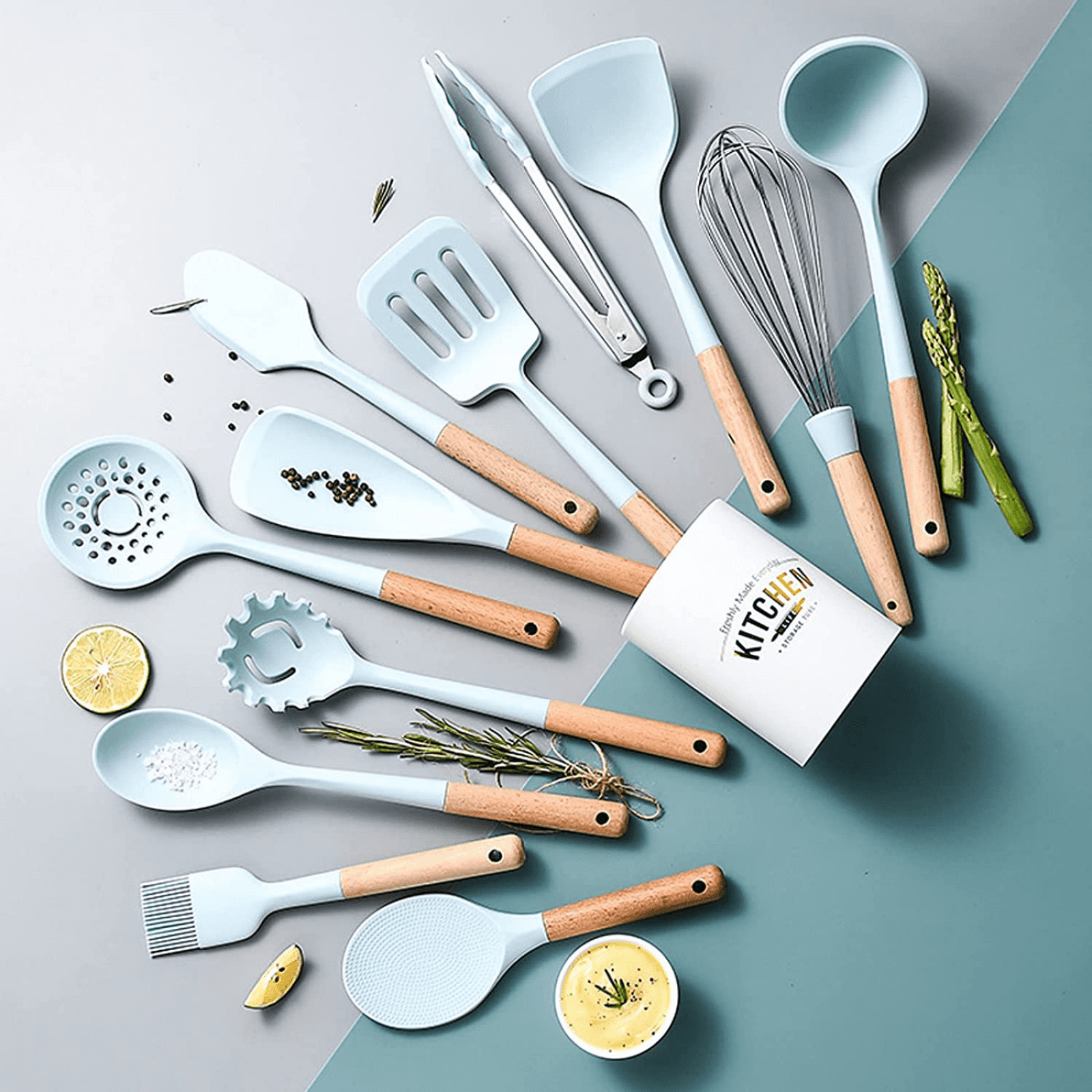 Cooking Utensils Set, Caliamary 13 PCS Silicone Kitchen Utensils Set