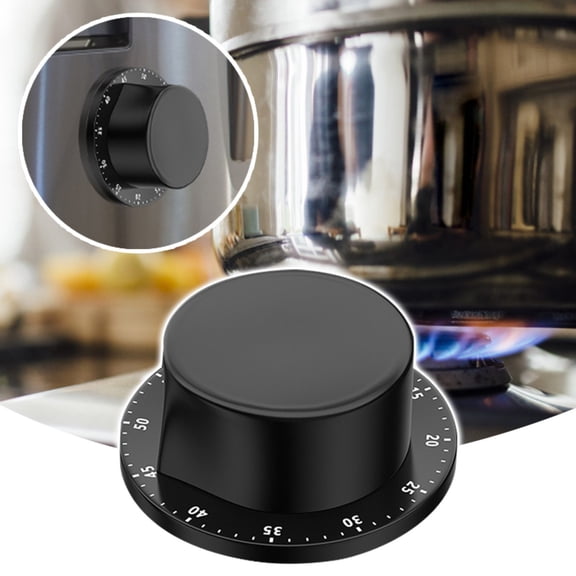 Jialinnn Mechanical Kitchen Timer with Loud Alarm Black Timers