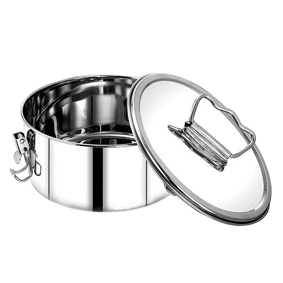 Cooking Utensils Stainless Steel Pan with Lid - 15 Large Capacity Flanera Maker for Portable Round Cake Baking Ideal for Cheesecakes and Cupcakes