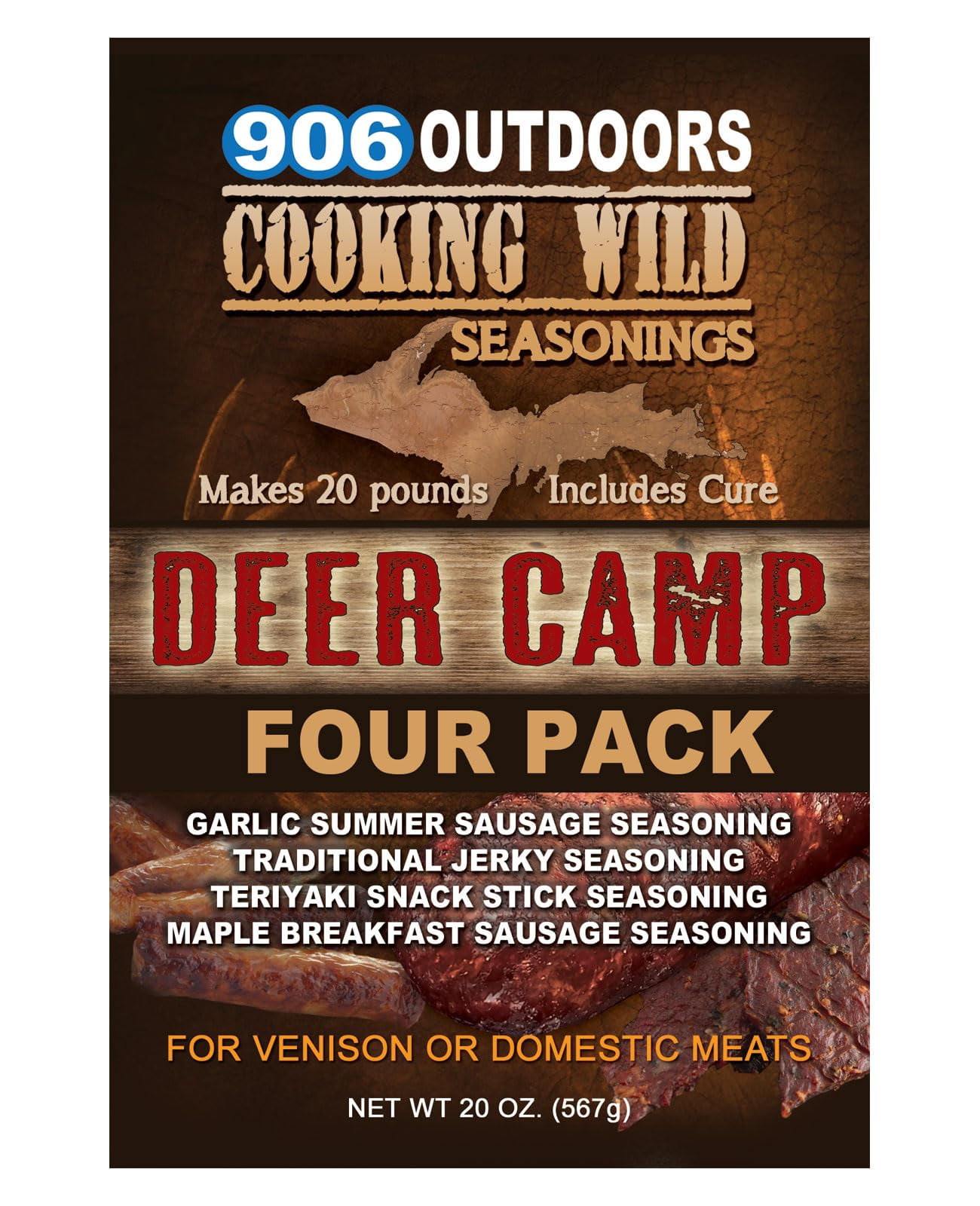 Cooking Wild Seasonings DEER MMF7 CAMP Variety Four Pack, Seasons up to