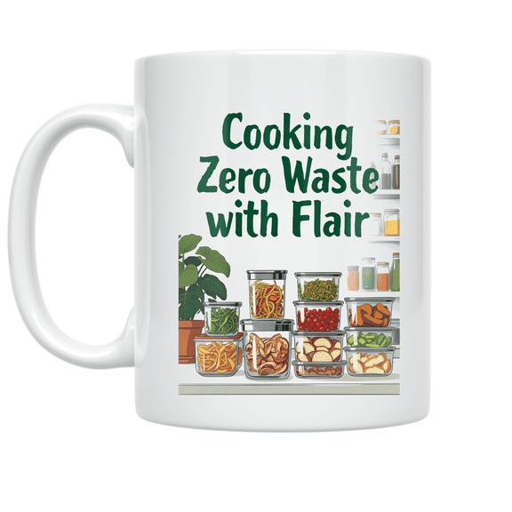 Cooking Zero Waste with Flair - Eco-Friendly Cooking Enthusiast - 11 oz Ceramic Coffee Mug