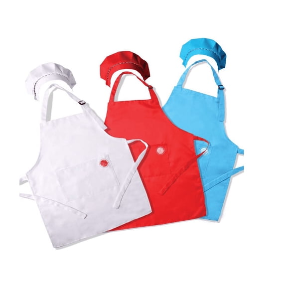 Cooking and Baking, Kids Chef Set, Apron pack of 3 with chef hats