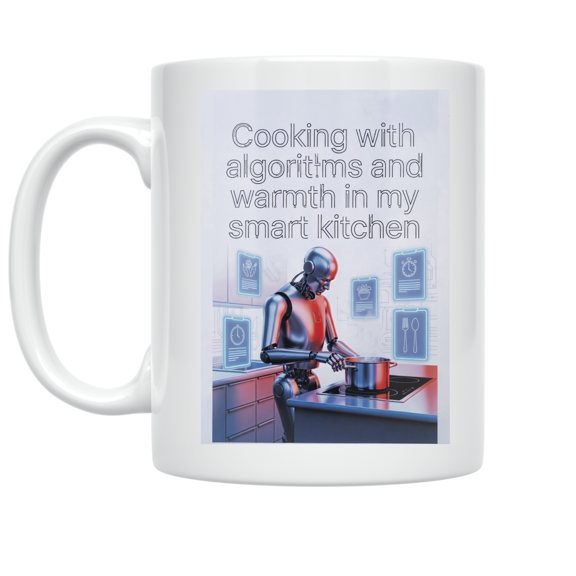 Cooking with Algorithms and Warmth - Smart Kitchen Enthusiast - 11 oz Ceramic Coffee Mug