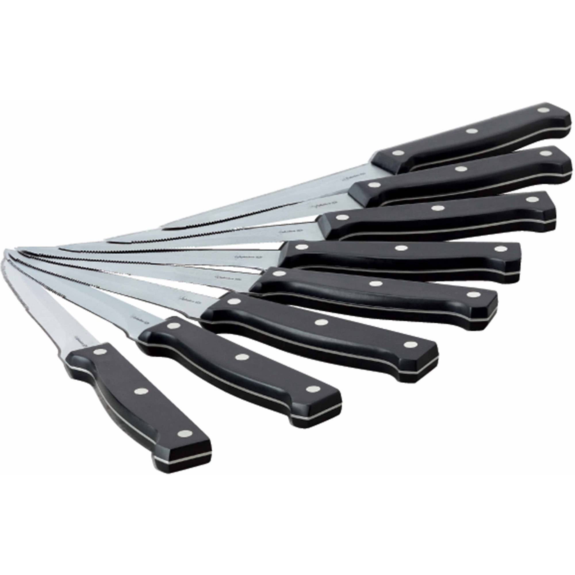 Set of 7 4 1/2” Cooking With Calphalon Black Steak Knives