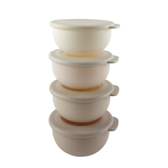 Cook with Color 8-Piece Mini Silicone Mixing Prep Bowl Set with Lids for Kitchen, Nesting, Dishwasher & Microwave Safe