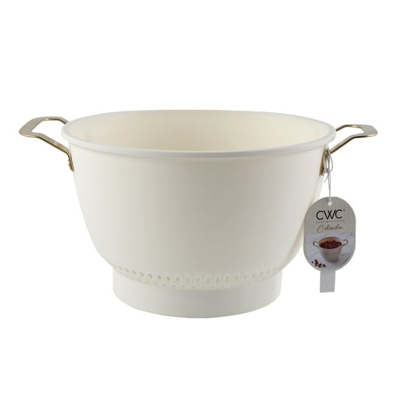 Cook with Color Kitchen Colander Strainer with Handles for Food, Pasta, & Vegetables, Heat-Resistant and Easy to Handle