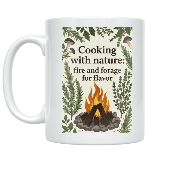 Cooking with Nature Fire and Forage for Flavor - Nature Enthusiast - 11 oz Ceramic Coffee Mug