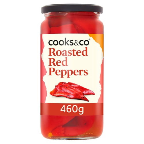 Cooks & Co Roasted Red Peppers 460g, British Import (Pack of 3)
