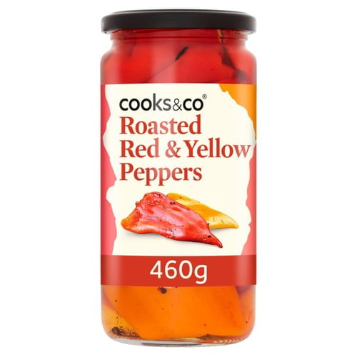 Cooks & Co Roasted Red & Yellow Peppers 460g, British Import (Pack of 3)