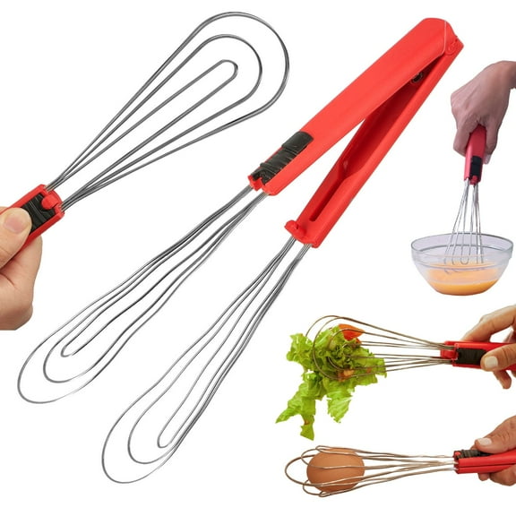 Cooks Innovations Foodie Tongs for Cooking - Dishwasher Safe 6-In-1 Kitchen Gadget - Red