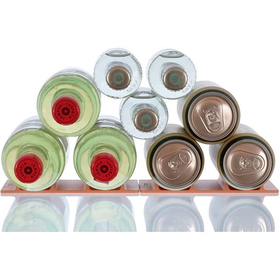 Cooks Innovations Stacking Mat Organizer Ripple - Refrigerator Organizer, Ideal Beer & Soda Can Organizer or Wine Rack - Size (12.2" X 4.3" X .5” (310 X 110 X 12 Mm) - 2 Pack