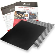 Cooks Innovations Toaster Oven Non Stick Liner & Crisper Set - Get Crispy Food Every Time - Easy Clean Up - Premium Crisping Sheet with Nonstick Oven Liner for Toaster Oven