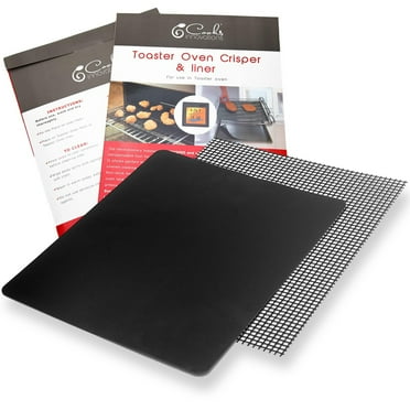 Cooks Innovations Toaster Oven Non Stick Liner & Crisper Set - Get Crispy Food Every Time - Easy Clean Up - Premium Crisping Sheet with Nonstick Oven Liner for Toaster Oven