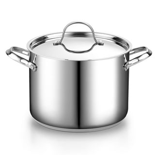  Large Stock Pot with Lid - 35 Quart Big Pots for Cooking -  Stainless Steel Cooking Pot, Soup Pot with Lid, Large Pot for Cooking,  Induction Pot Stew Pot Pozole Pot 