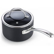 Cooks Standard 3-Quart Hard Anodized Nonstick Saucepan with Lid, Black