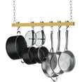 thumbnail image 1 of Cooks Standard 36 inch Hanging Pot Rack, Ceiling-Mounted Wooden Rail System Pot Rack for Kitchen Pots and Pans  Storage, with 6 Solid Cast Aluminum Swivel Hooks, 1 of 6