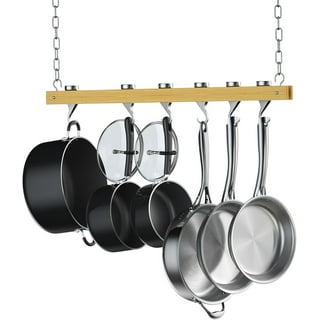 Elegant Designs Slate Gray 2 Light Kitchen Pot Rack with Downlights