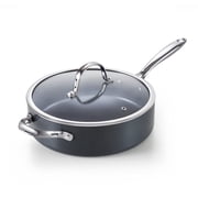 Cooks Standard Classic 4 Quart Hard Anodized Deep Saut  Pan with Lid, 10.5 Inch Ceramic Nonstick Deep Frying Pan, Large Skillet Jumbo Cooker Sart n, Dishwasher & Oven Safe, Induction Cookware