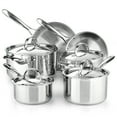 Cooks Standard Classic Stainless Steel Cookware Set 10Pieces, 18/10