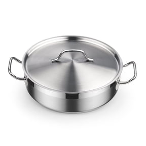 Cooks Standard Professional Stainless Steel Deep Frying Pan, 4 Quart Saut Pan with Lid, Chefs All Purpose Skillet with Cover, Dishwasher & Oven Safe, Compatible with All Stovetops