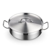 Cooks Standard Professional 4 Quart Stainless Steel Saut  Pan with Lid, Deep Frying Pan Chef s All Purpose Skillet with Cover, Dishwasher & Oven Safe, Compatible with All Stovetops