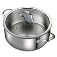 thumbnail image 1 of Cooks Standard Dutch Oven Casserole with Glass Lid, 7-Quart Classic Stainless Steel Stockpot, Silver, 1 of 7