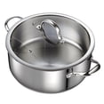 thumbnail image 1 of Cooks Standard Classic 7-Quart Stainless Steel Dutch Oven Casserole with Glass Lid,  Large Dutch Oven Casserole for Soup, Stew, Chili & Pasta, Compatible with All Stovetops, 1 of 7