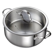 Cooks Standard Classic 7-Quart Stainless Steel Dutch Oven Casserole with Glass Lid, Large Dutch Oven Casserole for Soup, Stew, Chili & Pasta, Compatible with All Stovetops