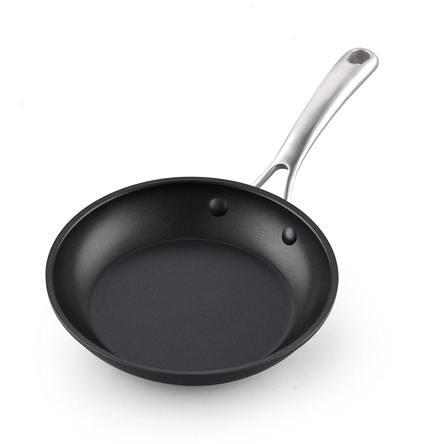 8-Inch Black Aluminum Nonstick Frying Pan with Stainless Steel Handle