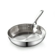 Cooks Standard Multi-Ply Clad 8-Inch Stainless Steel Frying Pan, Egg Omelet Pan & Small Wok Stir Fry Pan Kitchen Skillet, Stay-Cool Handle, Induction Compatible Cookware, Dishwasher Oven Safe