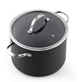 thumbnail image 1 of Cooks Standard Classic 8-Quart Stock Pot Dutch Oven Casserole with Glass Lid, Hard Anodized Nonstick Stockpot, Not Induction,  Black, 1 of 7