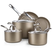 Cooks Standard Classic Nonstick Hard Anodized Cookware Set, Pots and Pans Kitchen Set Includes Saucepans, Stockpot, Frying Pans, Lids, Induction Compatible, 8-Piece, Bronze