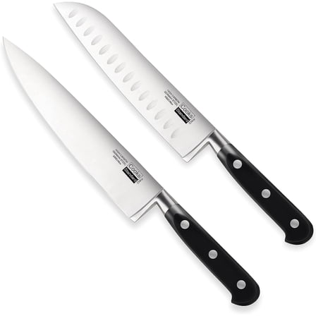 Cooks Standard High Carbon Stainless Steel Knife Set 2-Piece, 8" Chef’s Knife and 7" Santoku Knife Classic Sharp Kitchen Knives Set, Ergonomic Handle