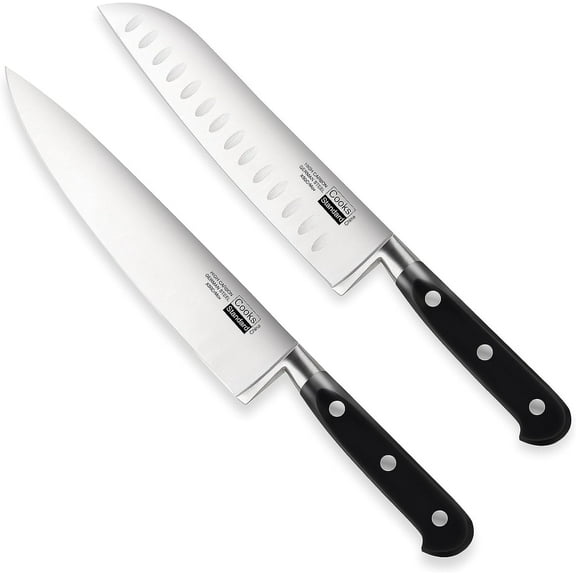 Cooks Standard High Carbon Stainless Steel Knife Set 2-Piece, 8" Chef’s Knife and 7" Santoku Knife Classic Sharp Kitchen Knives Set, Ergonomic Handle