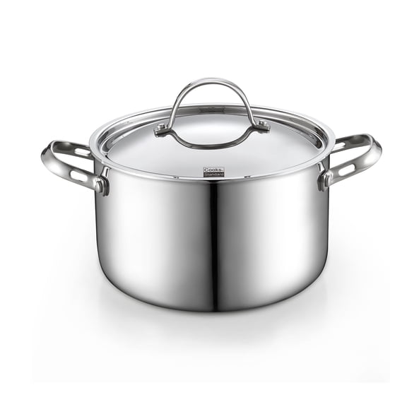 Cooks Standard Multi-Ply Clad 4 Quart Stock Pot, Stainless Steel Soup Pot with Stainless Lid, Cooking Pot for Pasta, Spaghetti, Stockpot with Even Heating, Induction Cookware