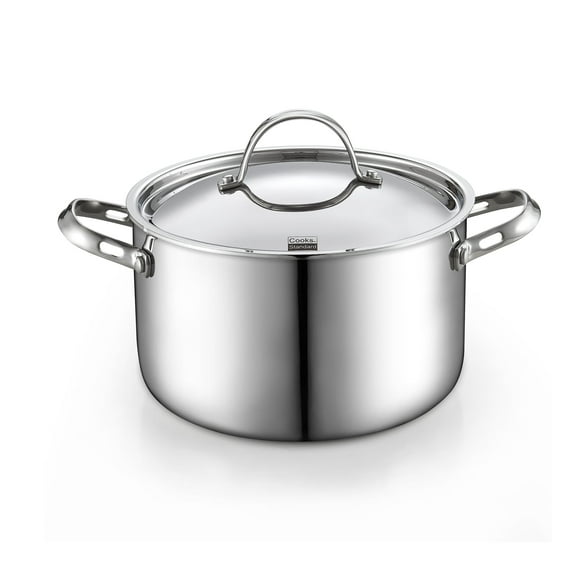 Cooks Standard Multi-Ply Clad Stainless Steel Stock Pot, 4-Quart Pasta Cooking Soup Pot with Lid, Deep Stockpot Induction Cookware