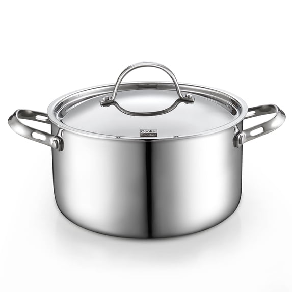 Cooks Standard Multi-Ply Clad 6 Quart Stock Pot, Stainless Steel Soup Pot with Stainless Lid, Cooking Pot for Pasta, Spaghetti, Stockpot with Even Heating, Induction Cookware