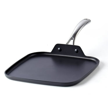 Cooks Standard Nonstick Square Griddle Pan 11 x 11-Inch, Hard Anodized Cookware Comal for Tortillas, Plancha para Cocinar, Black