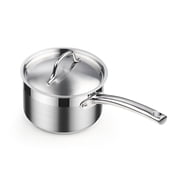 Cooks Standard Professional 2 Quart Stainless Steel Saucepan with Lid, Small Kitchen Sauce Pot, Multi-Purpose Sauce Pan, Milk Chocolate Cooking Pan, Dishwasher & Oven Safe, Induction Compatible