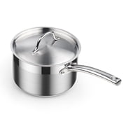 Cooks Standard Professional 3 Quart Stainless Steel Saucepan with Lid, Kitchen Sauce Pot, Multi-Purpose Sauce Pan, Milk Chocolate Cooking Pan, Dishwasher & Oven Safe, Induction Compatible