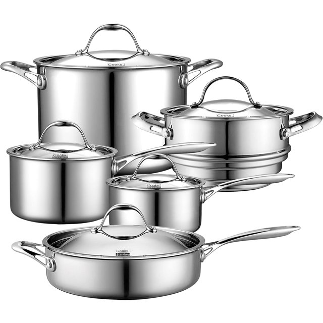 Cooks Standard Stainless Steel Kitchen Cookware Sets 10Piece, Multi