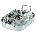 thumbnail image 1 of Cooks Standard Classic 14 x 12 Inch Stainless Steel Roaster Pan with V-Shaped Rack, Turkey Roasting Pan with Rack, Large Capacity, Oven and Dishwasher Safe, 1 of 9