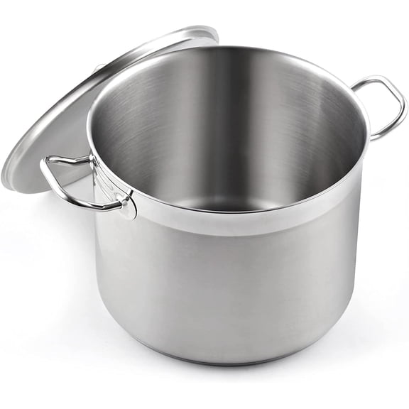 Cooks Standard Professional 24 QT Stainless Steel Stock Pot, Heavy Duty Induction Soup Pot with Lid, Large Stockpot for Cooking Pasta, Soup, Oven Safe, Dishwasher Safe, Compatible with Most Stovetops