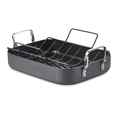 thumbnail image 1 of Cooks Standard Classic 16 x 12 Inch Hard Anodized Nonstick Roasting Pan with Rack, Multi-Use Grill Pan with Handles, Large Capacity Turkey Roaster Pan, Oven Safe, Black, 1 of 5