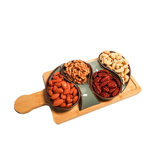 5-pc Porcelain Mini dip bowls for parties, Condiment serving tray, Appetizer Serving Tray, Mini Serving dishes for Olives, Nuts, Toppings