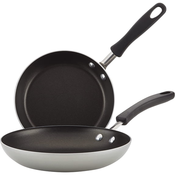 Cookstart Aluminum DiamondMax Nonstick Skillet Set, 2-Piece Cookware Silver