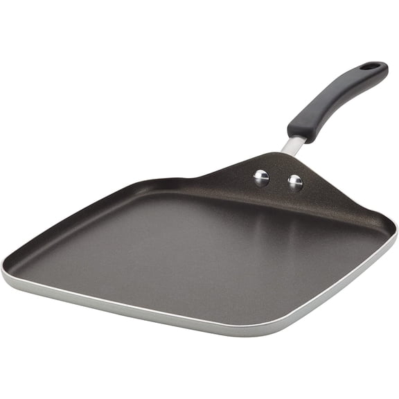 Cookstart DiamondMax Nonstick Square Deep Grill Pan/Griddle, Dishwasher Safe, 11 Inch - Silver