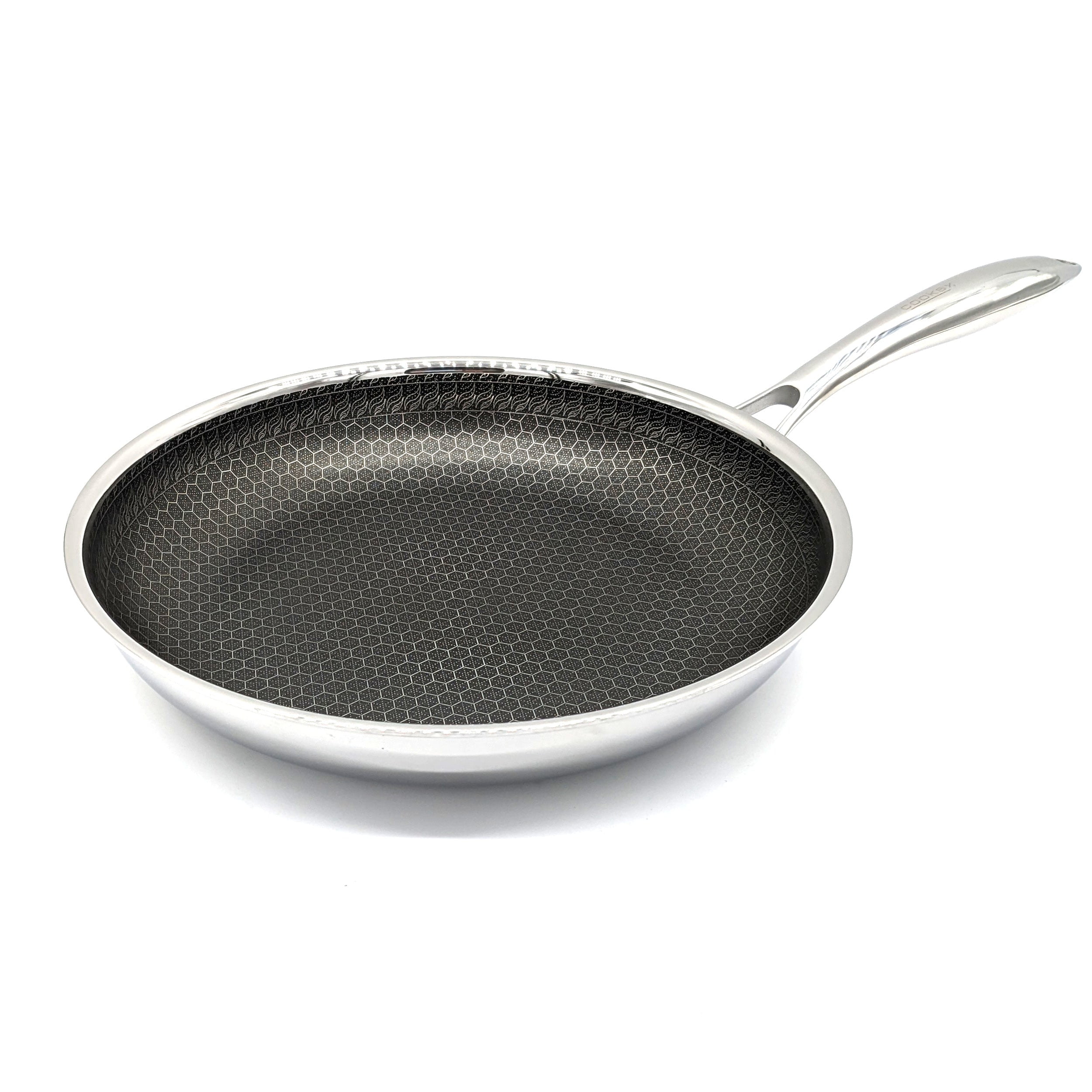 Cooksy 11 Inch Hexagon Surface Hybrid Stainless Steel Frying Pan