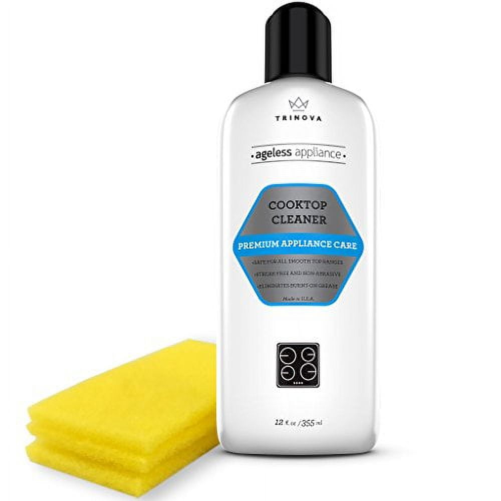 Cooktop Cleaner and Scrubbing Pads. Best Cleaning Kit for Smooth Top