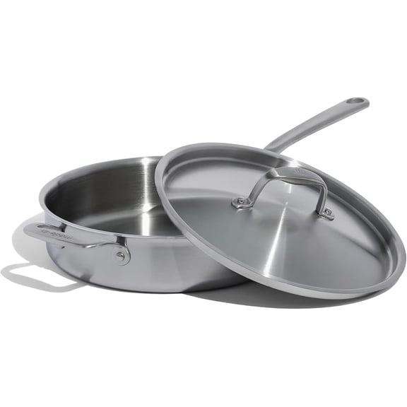 Cookware | 3.5 Quart Stainless Steel Saute Pan | 5 Ply Stainless Clad | Professional Cookware | Induction Compatible | Crafted in Italy